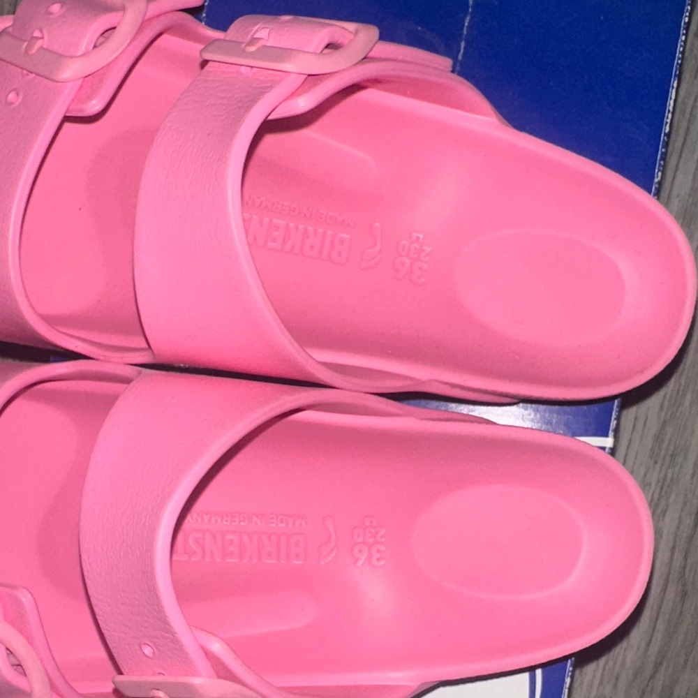 Birkenstock Pink Double Buckle Slide Sandals - Picture 2 of 4